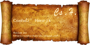 Csehó Henrik névjegykártya