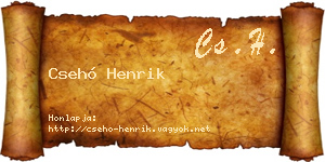 Csehó Henrik névjegykártya
